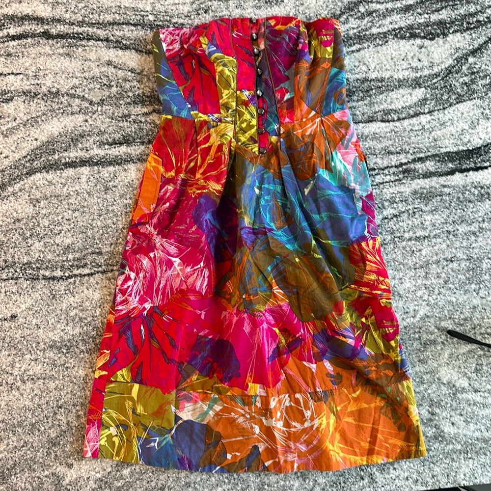 Strapless water color dress